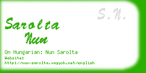 sarolta nun business card